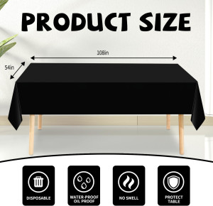 6 Pack Premium Disposable Plastic Tablecloth 54" x...