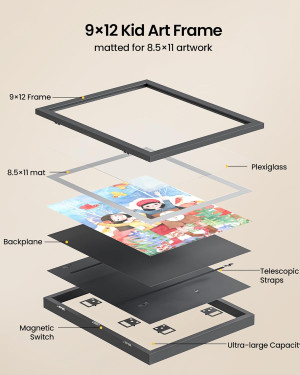 BAIJIALI Black Art Frames for Kids Artwork - Front...