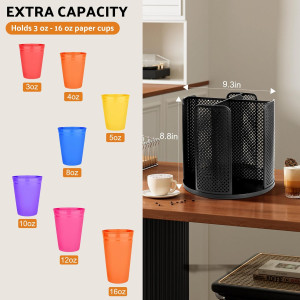 Rotating Paper Cup Dispenser, Cup Holder with 4 Co...