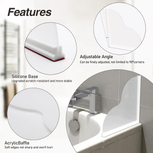 FAILUN Shower Splash Guard, 2pcs Large Bathtub Wat...