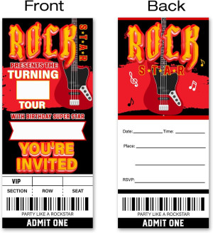 Rockstar Birthday Party Invitations 20 Pack Rockst...