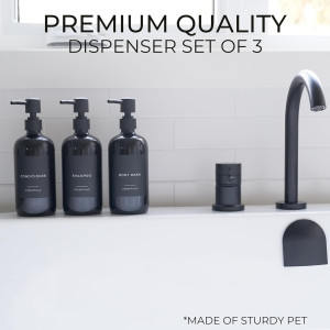 Stylish Shampoo and Conditioner Dispenser Set of 3...