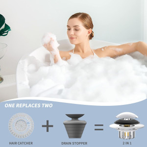 Upgraded 2 in 1 Bathtub Drain Stopper Bathtub Drai...