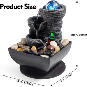 Tabletop Fountain Indoor Waterfall Meditation Foun...