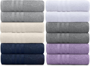 White Classic Wealuxe Cotton Hand Towels - Soft an...