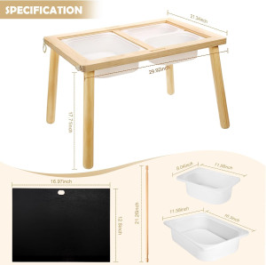 Kids Table for Play Study Dining Toys Storage, Sen...