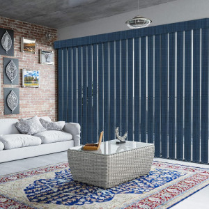 Blackout Vertical Blinds Window Shades, Dark Blue...