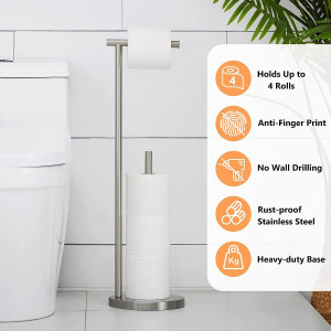 Toilet Paper Holder Free Standing, Bathroom Toilet...