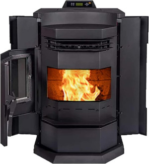 HP22-N Pellet Stove Black EPA Approved Smart Contr...
