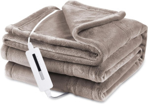 McJaw Heated Throw Electric 50x60 Cozy Flannel, 5...