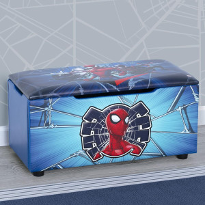 Spider-Man Upholstered Storage Bench for Kids | Pe...