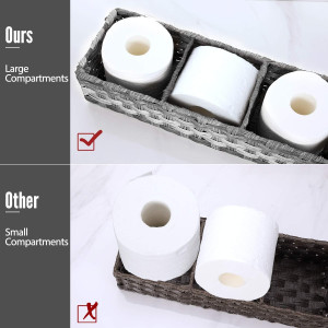 [Larger Compartments] Toilet Tank Topper Paper Bas...