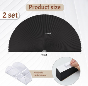 Fainne 2 Pcs 36" x 72" Arch Half Circle Window Sha...