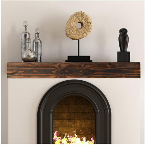 WELLAND Rustic Floating Shelf, Reclaimed Wood Wall...