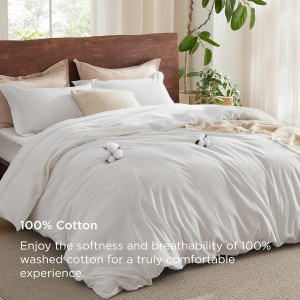 Bedsure 100% Washed Cotton Duvet Cover Queen Size...