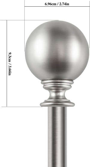 Round Curtain Rod Finials for 1 or 7/8 Inch with 1...