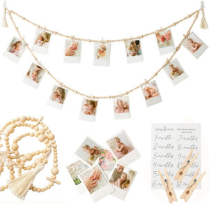 Hanging Photo Display with Clips | Monthly Photo B...