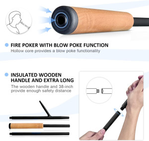 Marvoware 38 Inch Fire Poker Extra Long Fire Pit S...