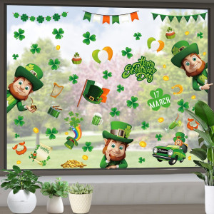 St Patricks Day Decorations Window Clings for Glas...