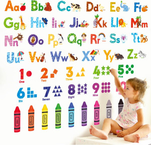 DECOWALL DS-8044 Animal Alphabet Numbers Colour De...