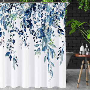 Shower Curtain Blue Eucalyptus Shower Curtains for...
