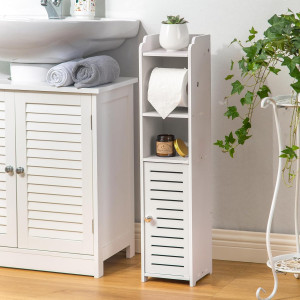 AOJEZOR Toilet Paper Holder Stand: Bathroom Storag...