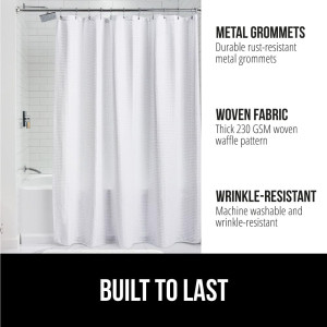 Gorilla Grip Waffle Shower Curtain, Thick Weighted...