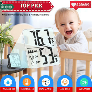 Antonki 2 Pack Room Thermometer for Home, Indoor H...