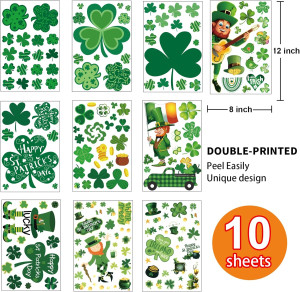 st Patricks Day Decorations Window clings 10 Sheet...