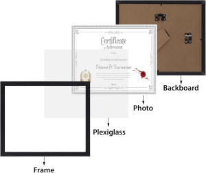 HORLIMER 8.5 x 11 Picture Frame Set of 15, Black P...