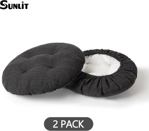 Sunlit Bar Stool Covers - Set of 2 Round Bar Stool...