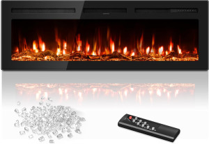 60 inch Electric Fireplace in-Wall Recessed and Wa...