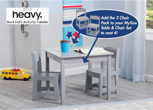 MySize Kids Wood Table and Chair Set (2 Chairs Inc...