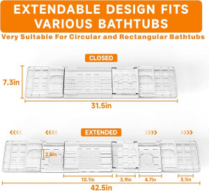 Yieach Iuxury Bathtub Trays For Tub,Expandable Bat...