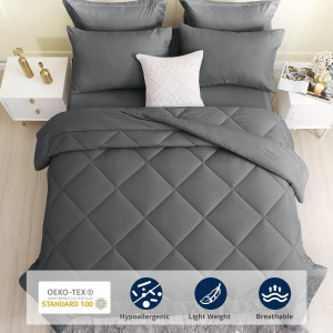 Queen Comforter Set 7 Pieces, All Season Reversibl...
