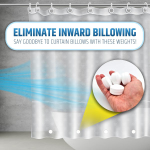 Powerful Anti-Billowing Magnetic Shower Curtain We...