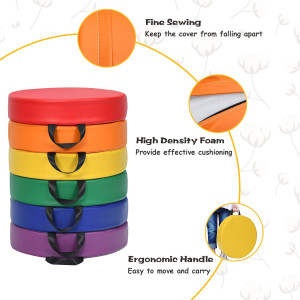 Costzon 6-Piece 15 inch Kids Floor Cushion, 3" Thi...