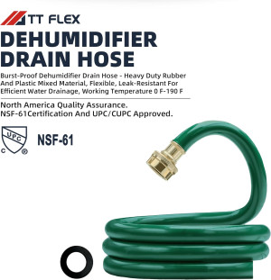 Burst-Proof Dehumidifier Drain Hose – 5 FT Green R...