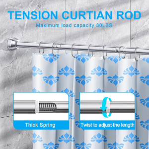 TEECK Shower Curtain Rod, 27-76 inch Adjustable Te...