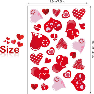 TUPARKA 4 Sheets 100Pcs Hearts-Shape Valentine's D...