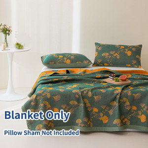 100% Cotton Jacquard Quilt Floral Ginkgo Leaves Pr...