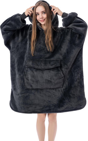 Krifey Wearable Blanket Hoodie, Oversized Sherpa H...