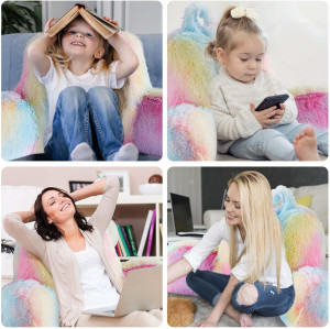Reading Pillow for Bed - Faux Fur Backrest Pillow...