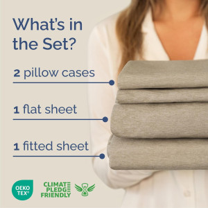 Queen Size 4 Piece Sheet Set - Breathable & Coolin...