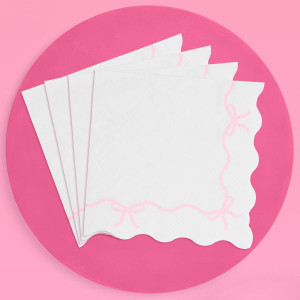 xo, Fetti Bow Pink Napkins - 3-ply, 25 pcs | Bache...