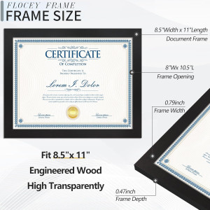 8.5x11 Picture Frame set of 6, Multi Certificate 8...