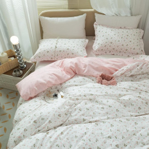 Floral Girls Duvet Cover Full Size Cotton Pink Flo...