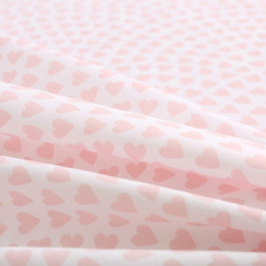 Vonty Kids Bed Sheets Full Pink Heart Printed Shee...