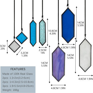 HDCRYSTALGIFTS 7 Pieces Stained Glass Element Eart...