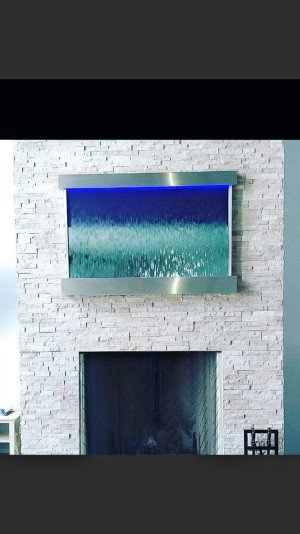 Waterfall XXL 52"x35" Wall Fountain, Stainless Ste...